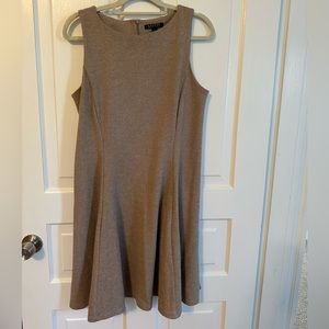 Ralph Lauren tan Herringbone stretch casual dress